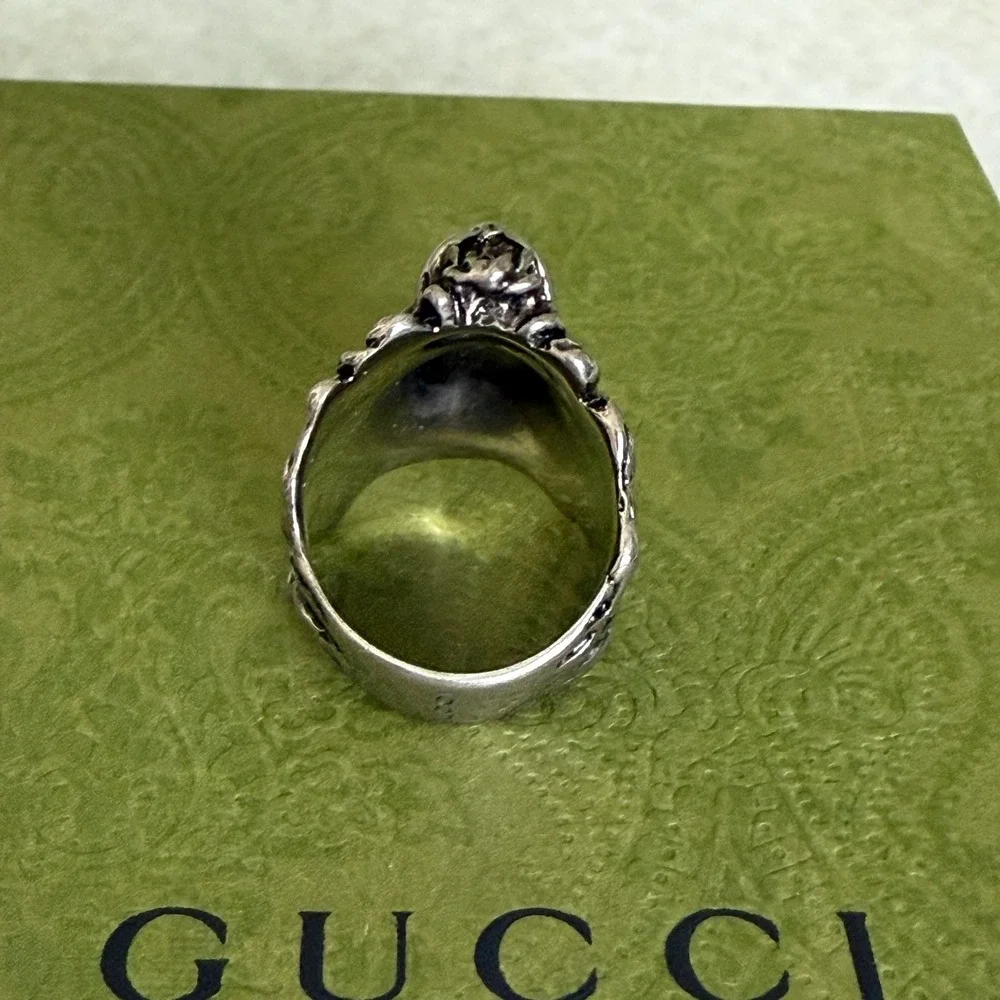 Gucci Silver-tone Brass Lion Head Ring‎ - IT Size 13 = 6.5 US (53mm)